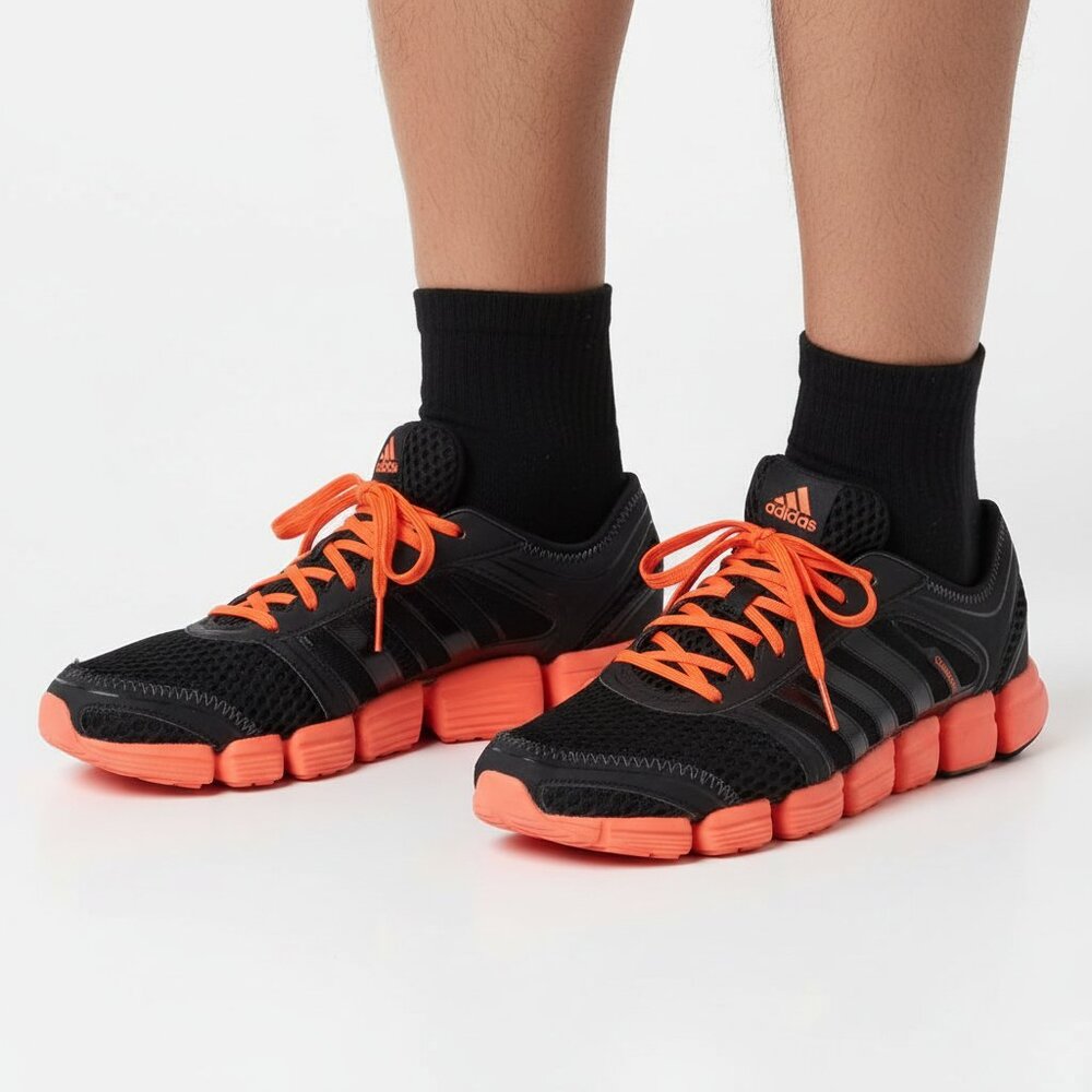 Adidas Men’s Climacool Oscillations Black & Orange Athletic Running Shoes 8